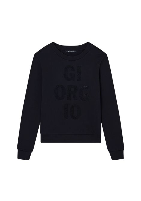 Sweatshirt with round neck and rhinestones ARMANI EXCHANGE | sweaters | XW000991 AF14284UC001